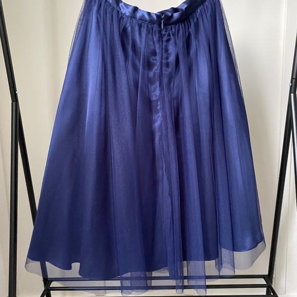 Navy A-Line Midi Tulle Skirt S - Marina - Picture 2 of 3